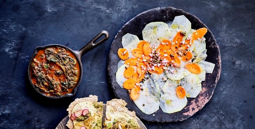 Carpaccio van koolrabi en wortel