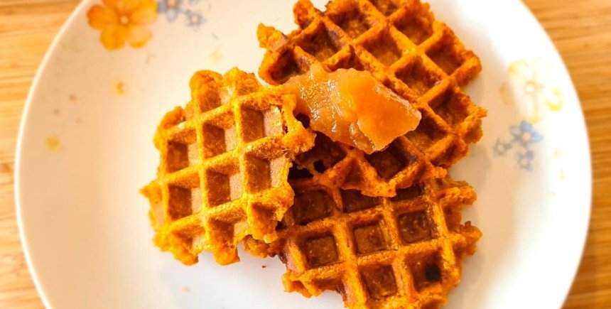Wafels van zoete aardappel